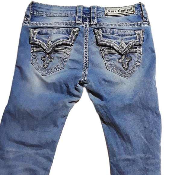 Rock Revival Jen Straight Denim Jeans- Womens Sz 27 - Picture 5 of 8